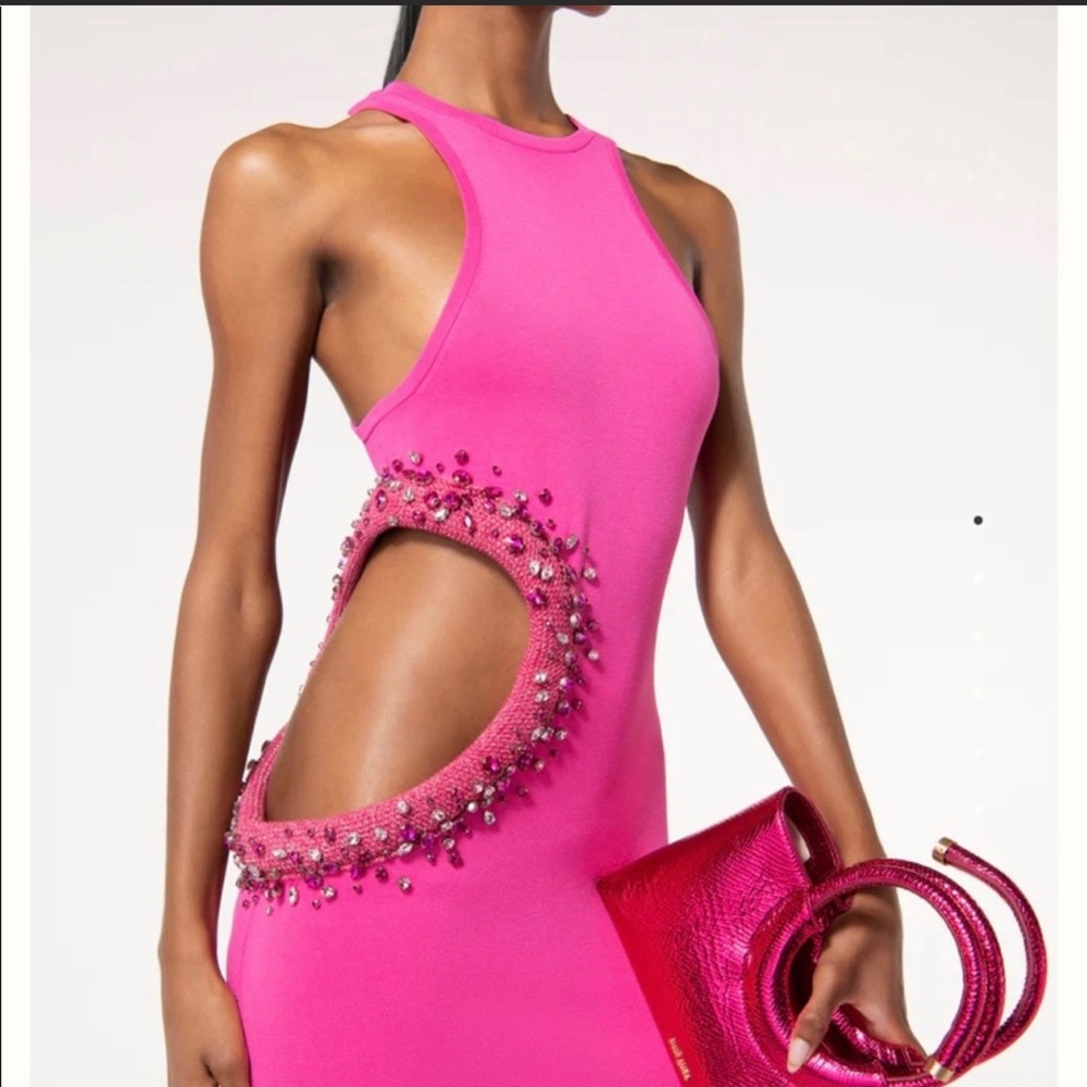 Cult Gaia Katina knit dress in qajar rose size Xs